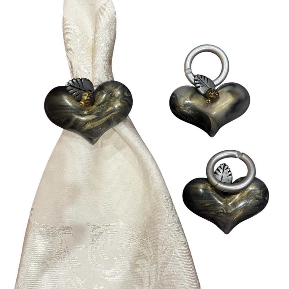 Bulk of heart beaded Napkin rings for Halloween table decor